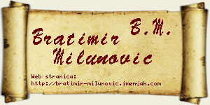 Bratimir Milunović vizit kartica